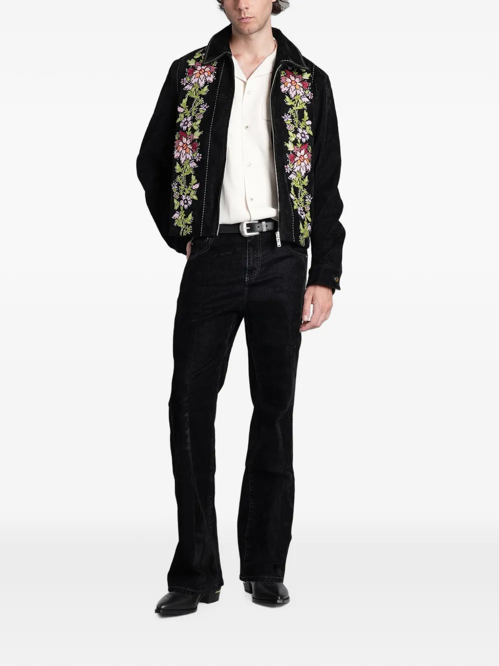 AMIRI Verfraaide blouse met bloemen Zwart