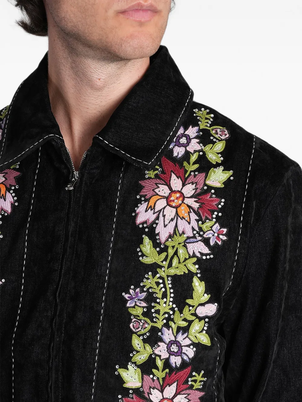 AMIRI Verfraaide blouse met bloemen Zwart