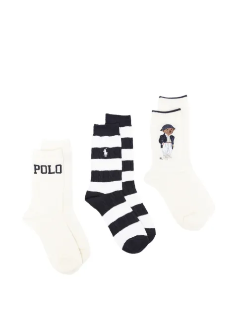 Polo Ralph Lauren logo-embroidered socks set (set of three)
