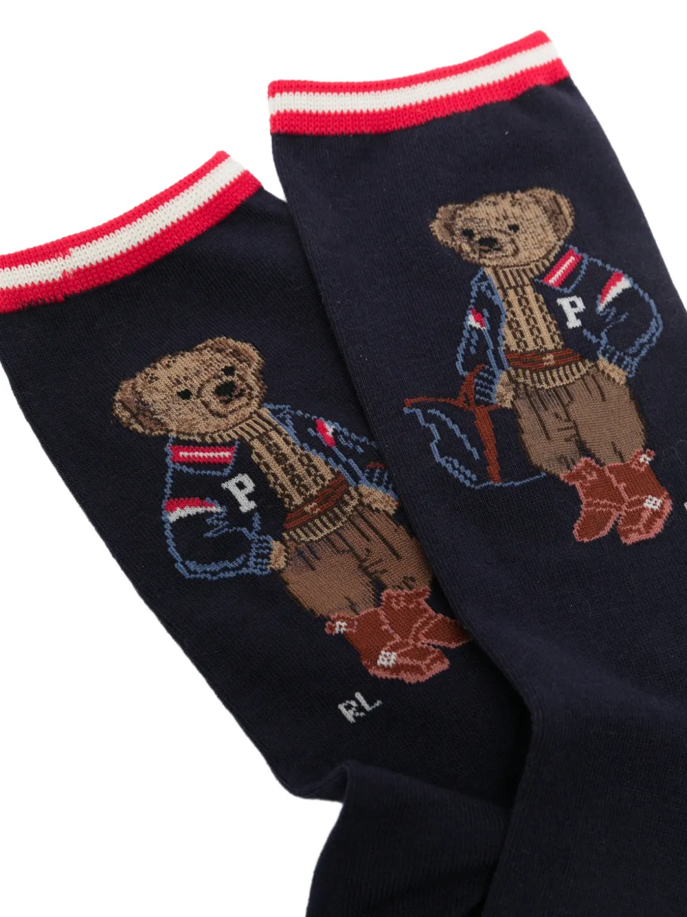 Polo Ralph Lauren Drie paar Polo Bear gestreepte sokken Blauw