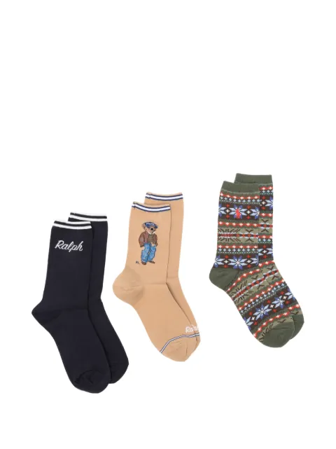 Polo Ralph Lauren Polo Bear intarsia-knit socks set (set of three)