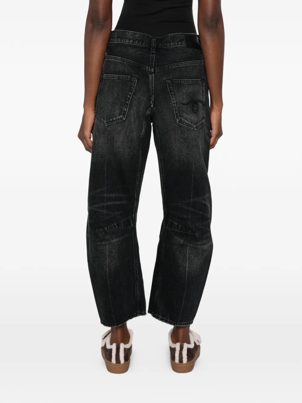 R13 Jeans verfraaid met bedel en vervaagd effect Zwart