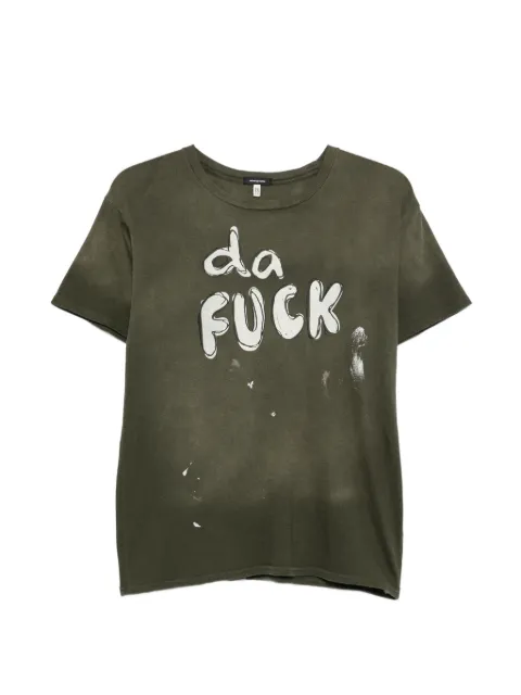 R13 distressed slogan-print T-shirt