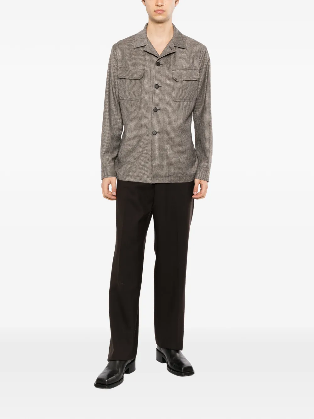 Tagliatore chest flap pockets shirt jacket - Marrone