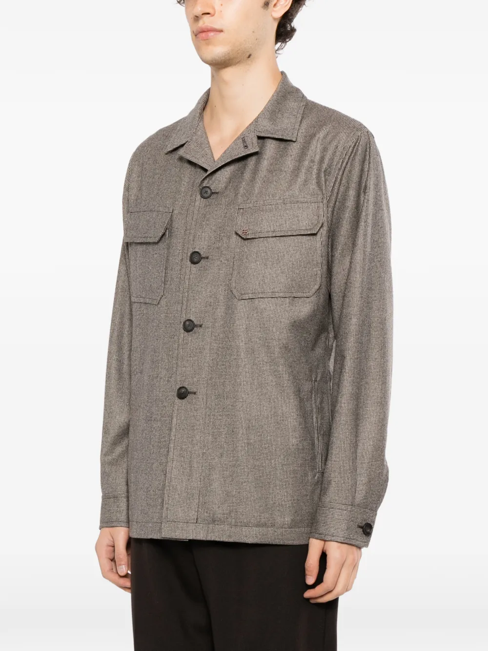 Tagliatore Shirtjack met borstzakken met klep Bruin