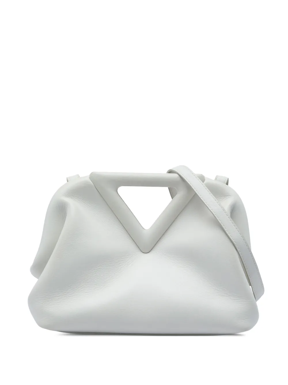 Bottega Veneta Pre-Owned 2012-2026 Kleine The Point Triangle Satchel-Tasche aus Leder - Weiß