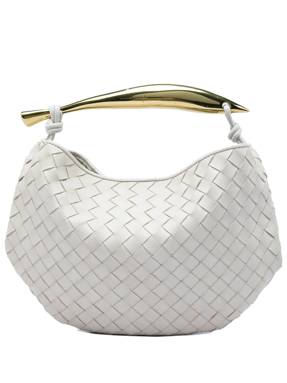 Bottega Veneta Pre-Owned 2012-2026 Intrecciato Sardine Satchel-Tasche aus Lammleder - Weiß