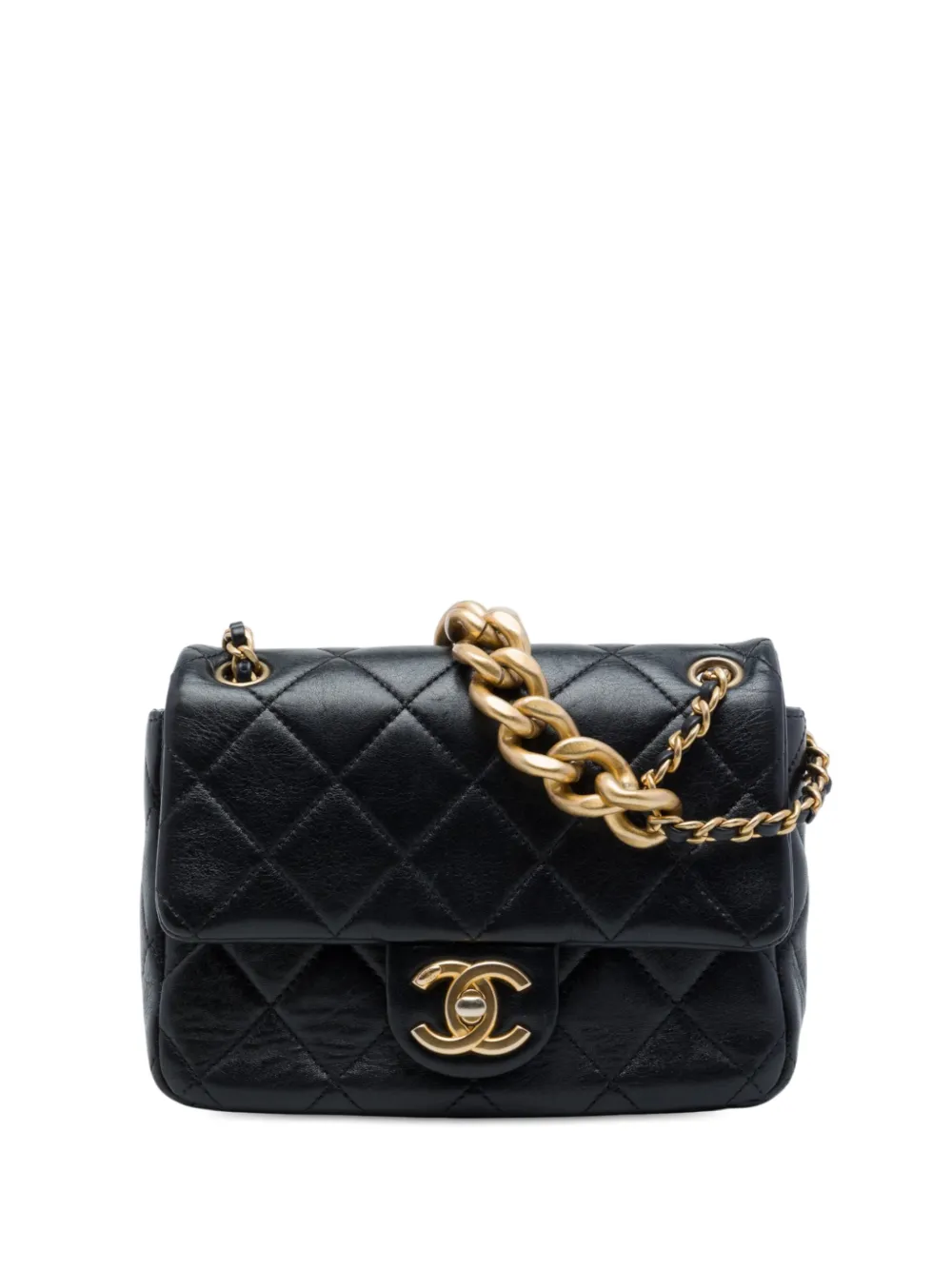 CHANEL Pre-Owned 2021-2026 Mini CC Quilted Calfskin Multi Chain Single Flap crossbody bag - Nero