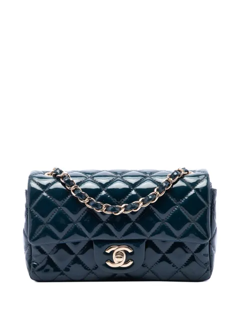 CHANEL Pre-Owned bolsa crossbody Mini Rectangular Classic Patent Single Flap 2018