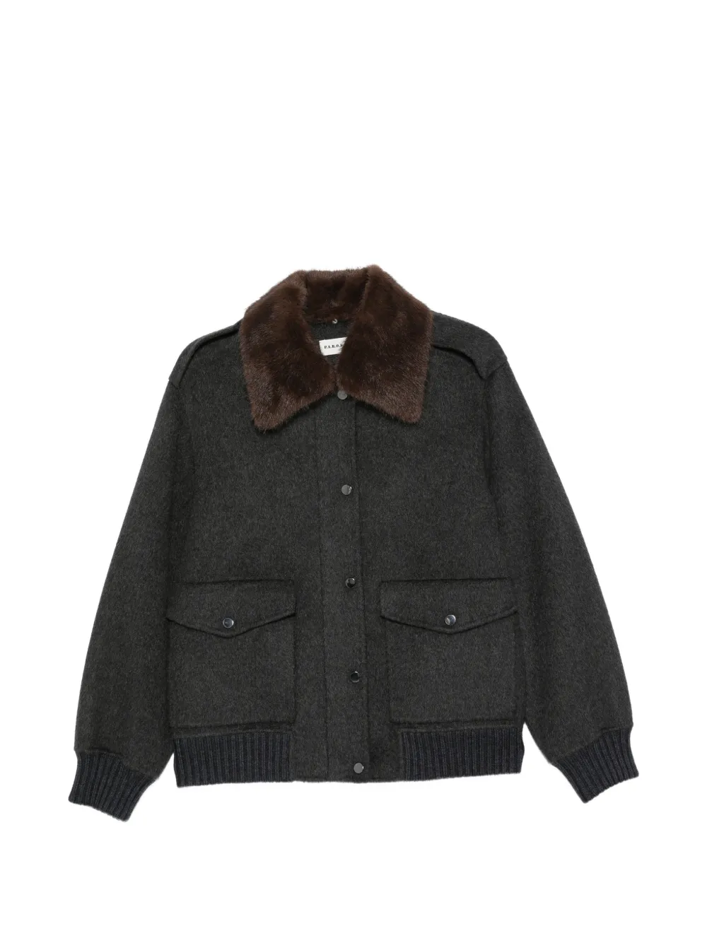 P.A.R.O.S.H. faux-fur collar bomber jacket - Grigio