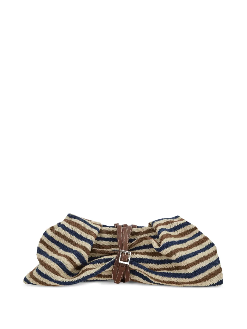 Sensi Studio striped sisal clutch bag