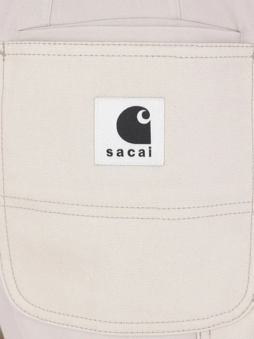 Carhartt WIP x Sacai Duck belted panelled trousers Wit