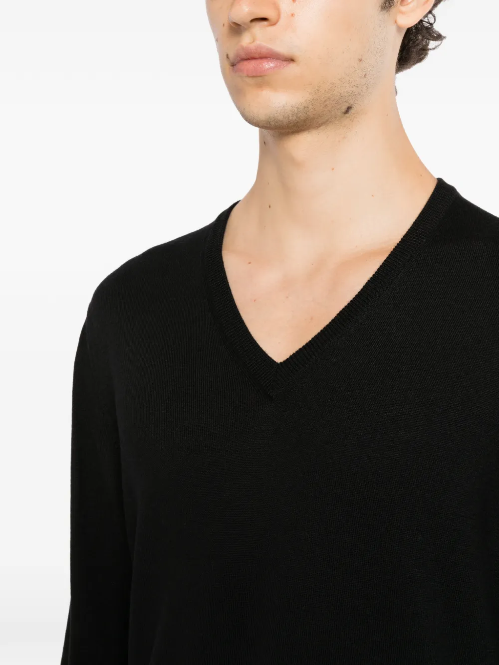 Tagliatore Trui met V-hals Zwart