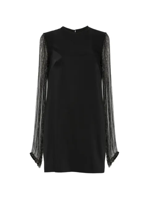 Costarellos crystal-fringe crepe mini dress