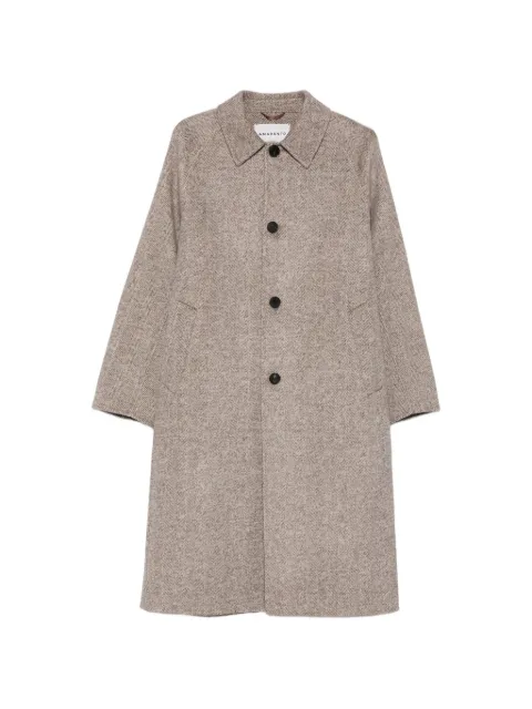 AMARANTO  herringbone-pattern raglan-sleeve coat