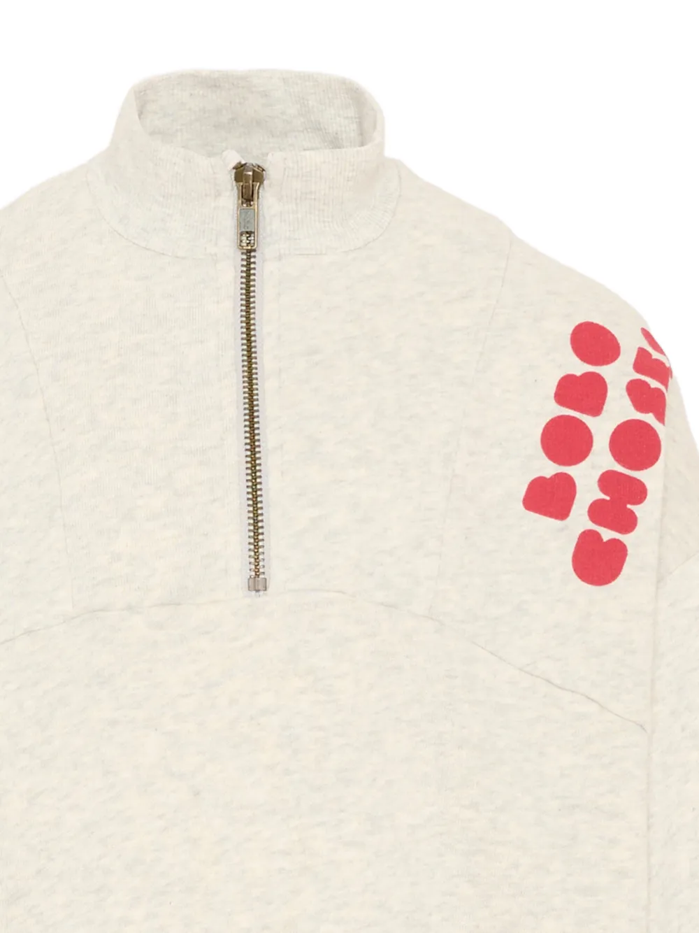 Bobo Choses Sweater met logo-print en kwartrits Grijs