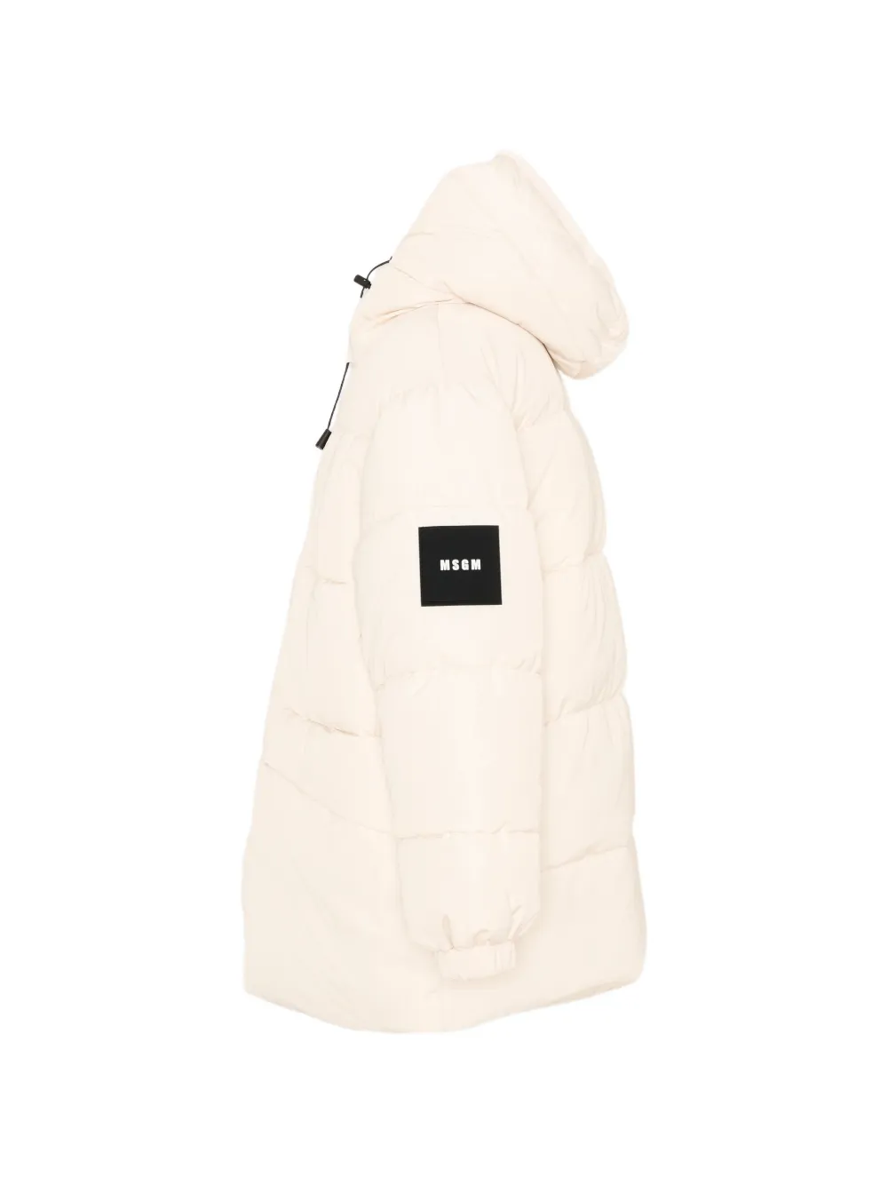 MSGM Kids Gewatteerd jack met capuchon Beige