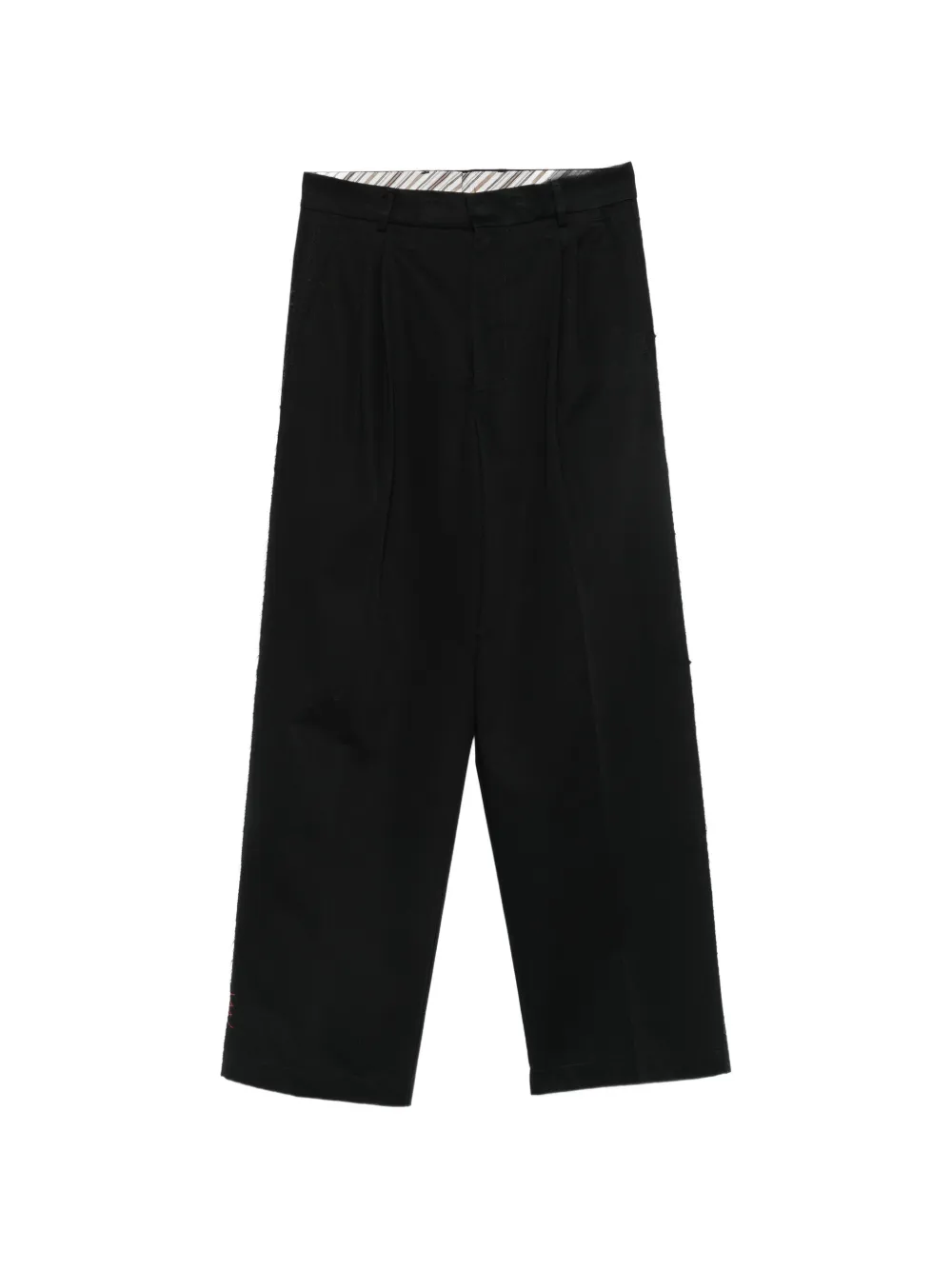AMARANTO pleated straight-leg trousers - Nero