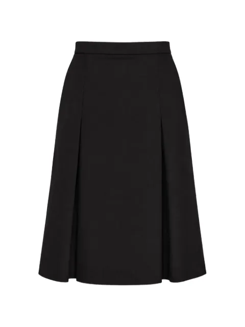 pushBUTTON flared pleated midi skirt 