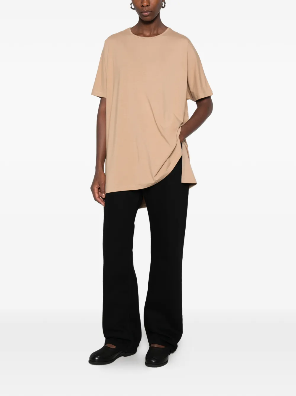 Nomen Nescio T-shirt met zijsplit Bruin
