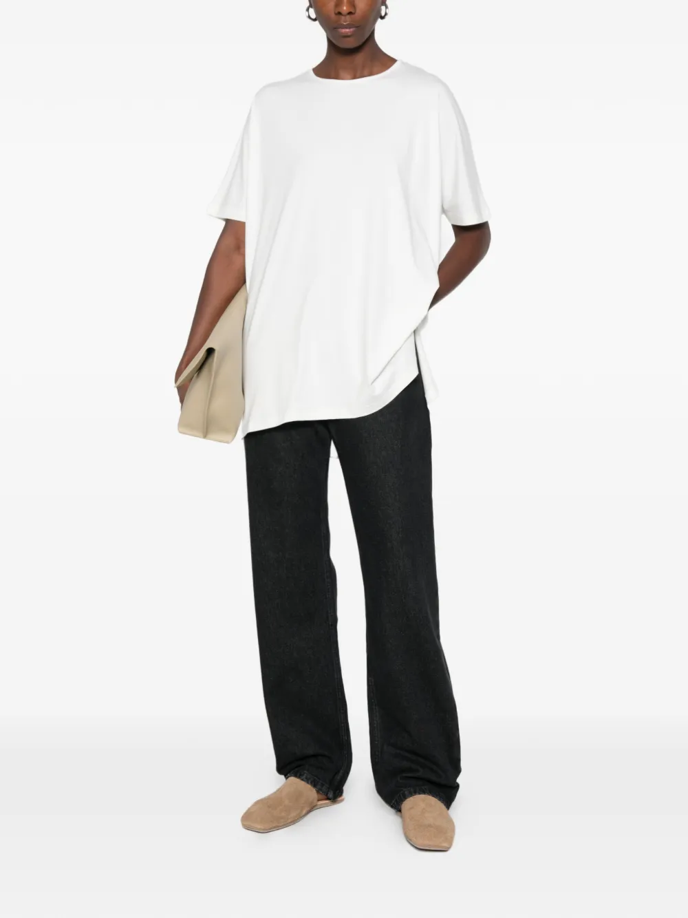 Nomen Nescio T-shirt met zijsplit Wit