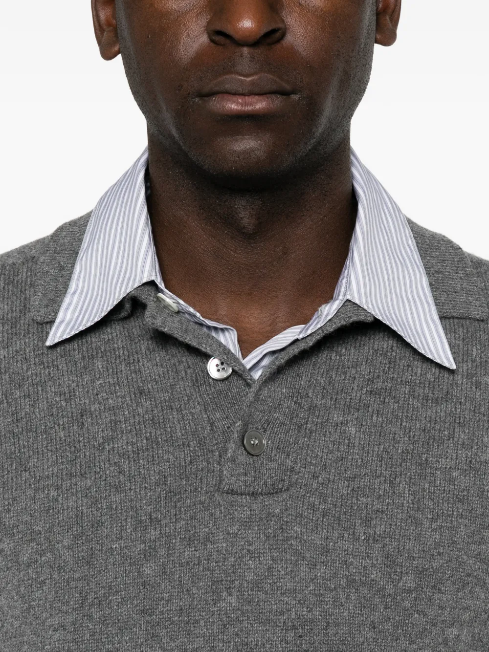 AMARANTO Poloshirt met knoopsluiting Grijs