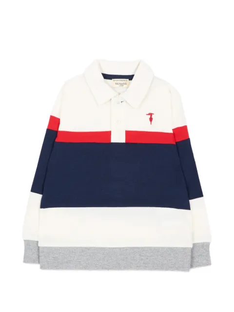 TRUSSARDI JUNIOR striped long-sleeved polo shirt