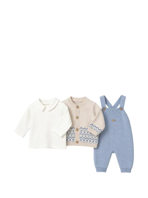 Mayoral geometric-knit three-piece set