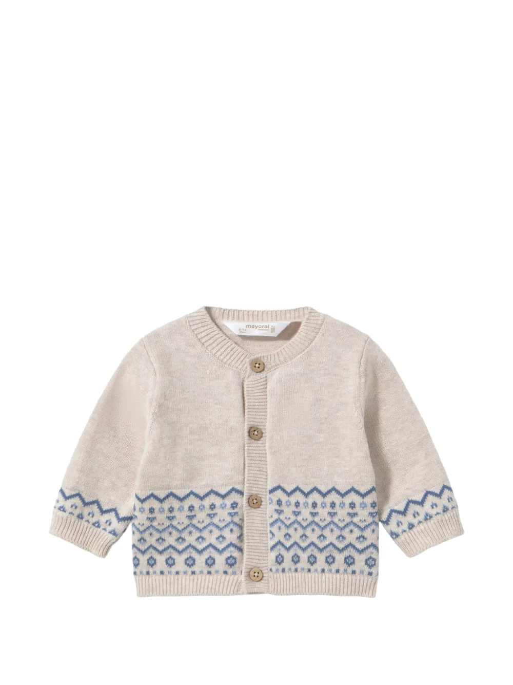 Mayoral geometric-knit three-piece set Beige