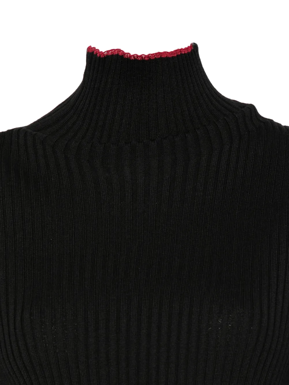 Paul Smith ribbed-knit high-neck sweater Zwart