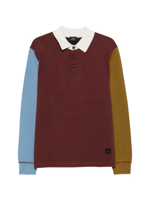PS Paul Smith colour-block long-sleeve polo sweater
