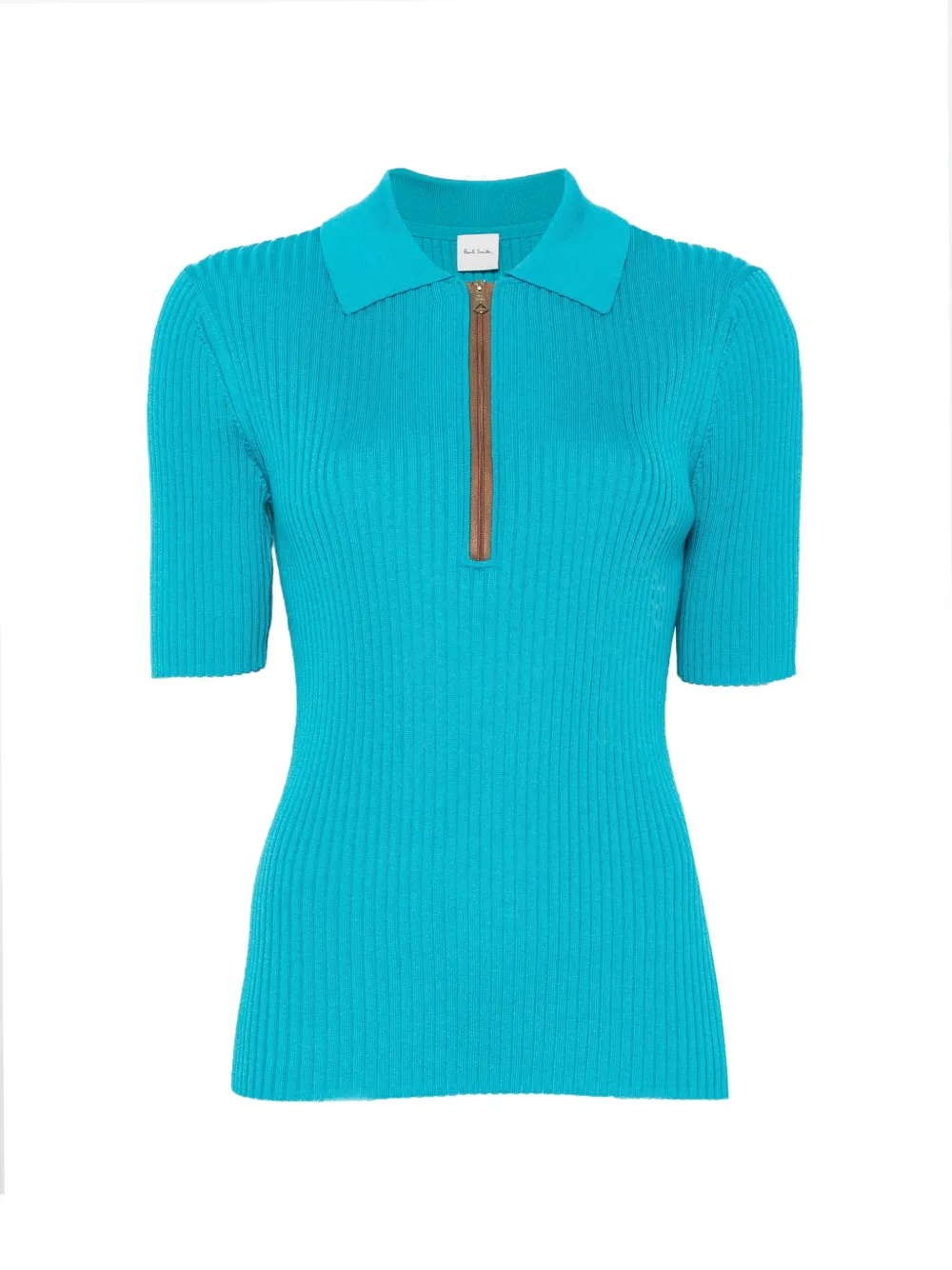 Paul Smith Polo a coste con zip - Blu