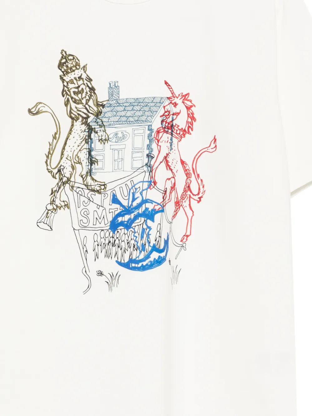 PS Paul Smith Pub Crest oversized T-shirt Wit