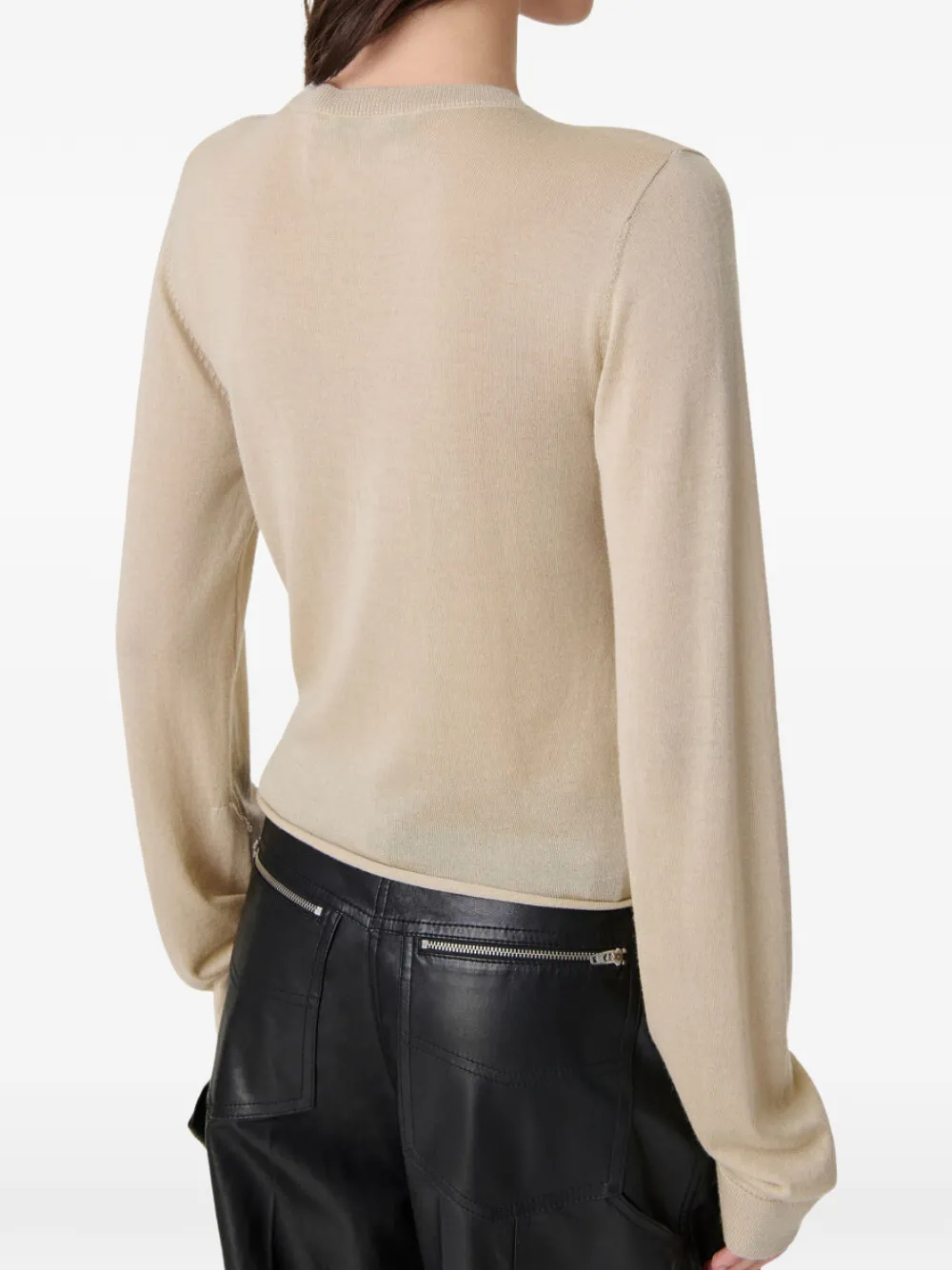 IRO Infini trui met V-hals en lange mouwen Beige