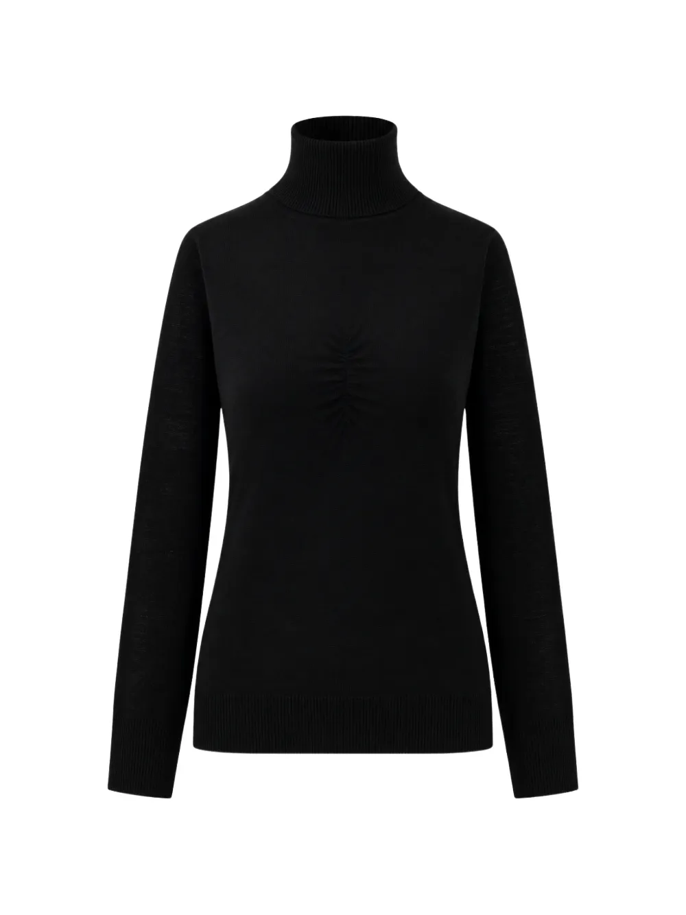 SOLOTRE pull froncé à col roulé - Noir SOLOTRE pull froncé à col roulé - Noir
