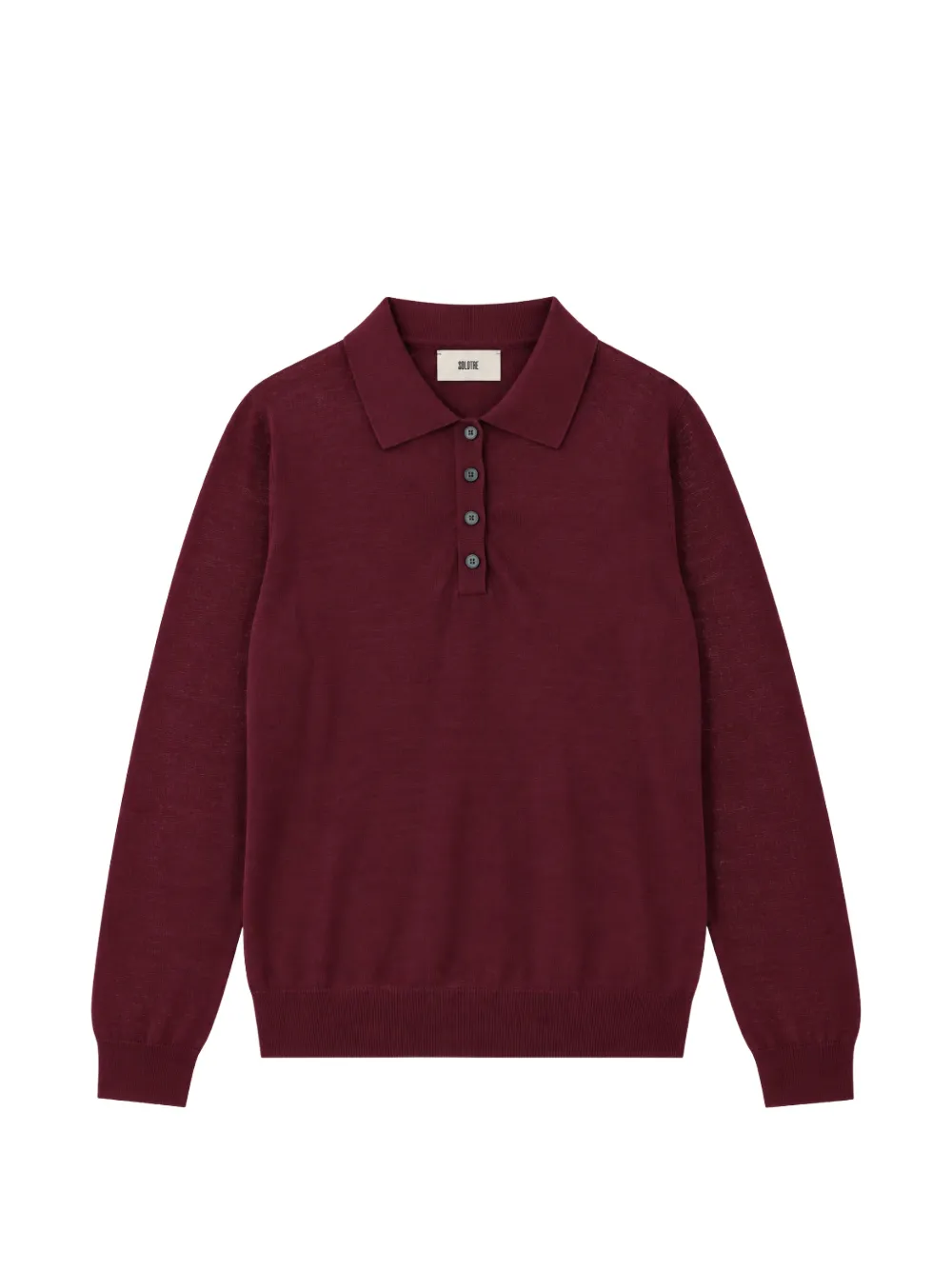 SOLOTRE pull boutonné à col polo - Rouge SOLOTRE pull boutonné à col polo - Rouge