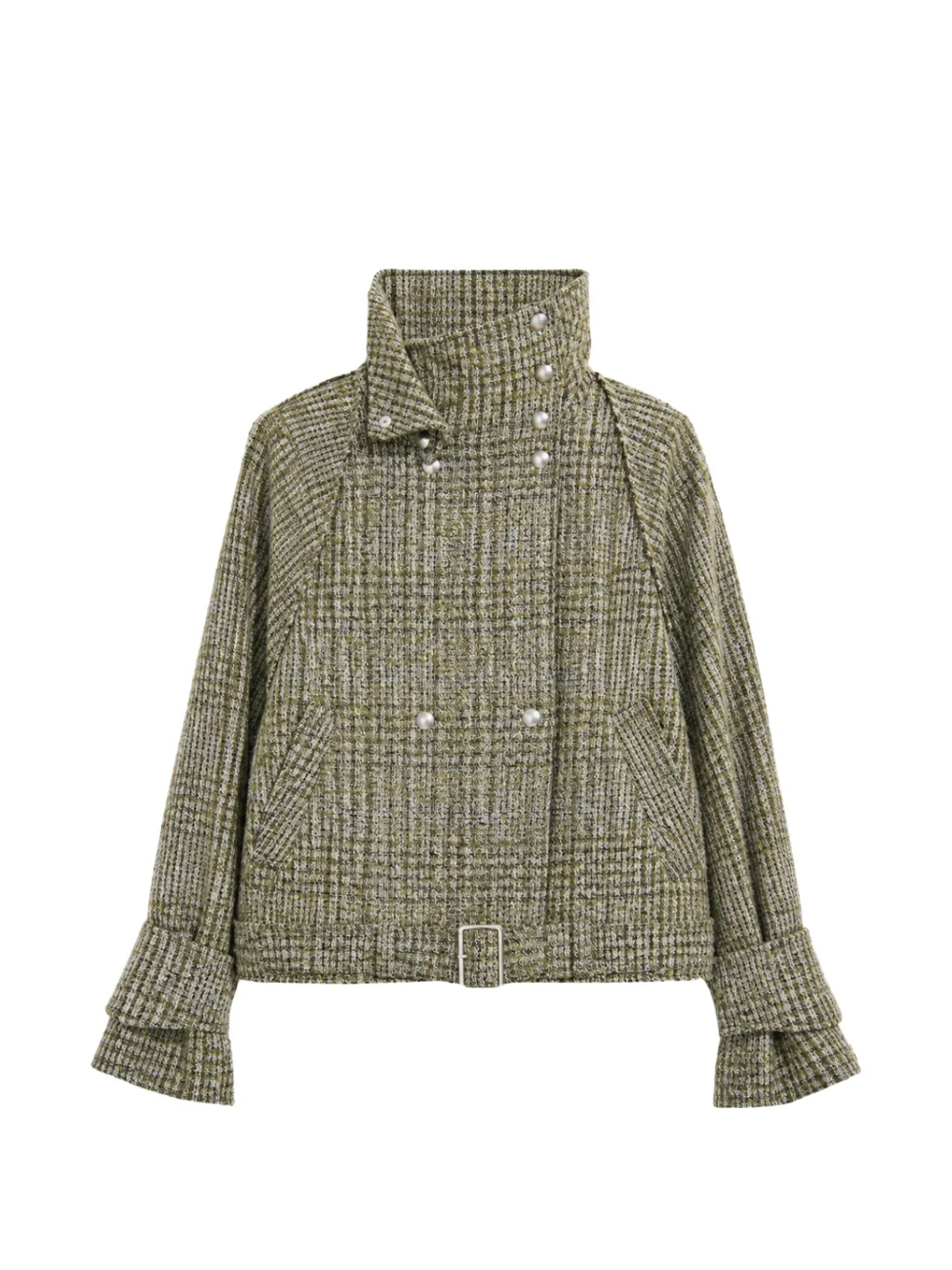 IRO Inja check-pattern belted jacket