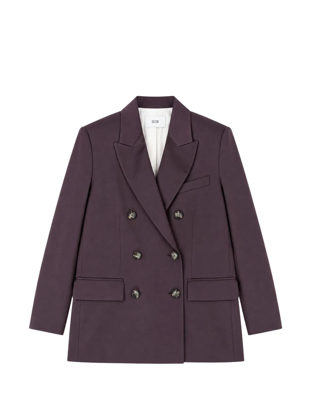 SOLOTRE double-breasted peak-lapel blazer - Viola