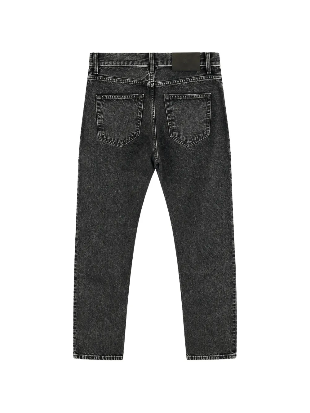 PT Torino Jeans met logo-patch en acid-wassing Zwart