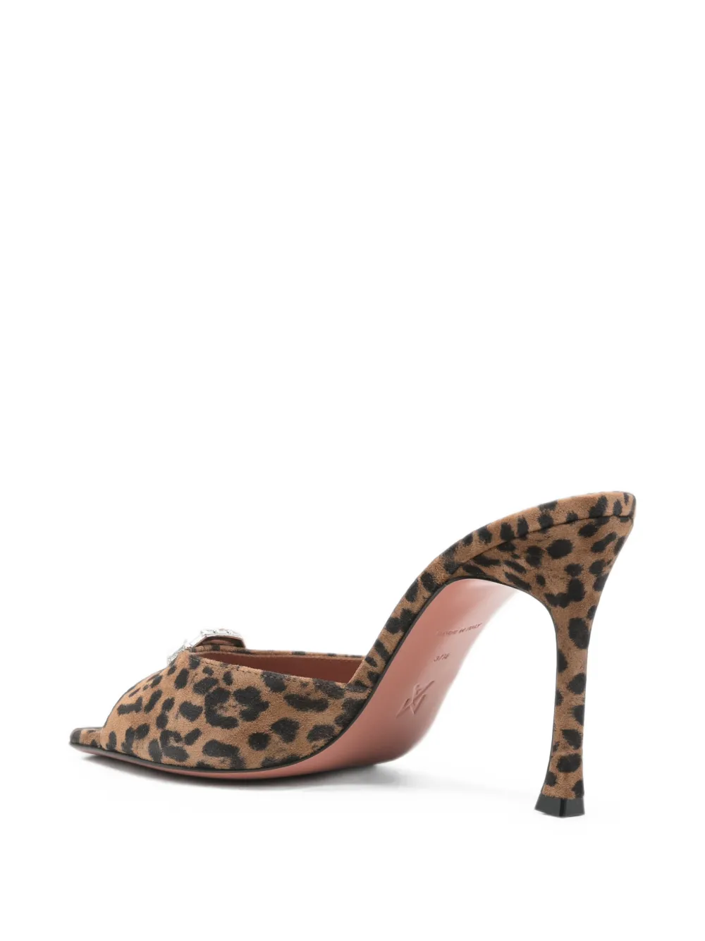Amina Muaddi Mini Camelia crystal-embellished leopard-print sandals Bruin