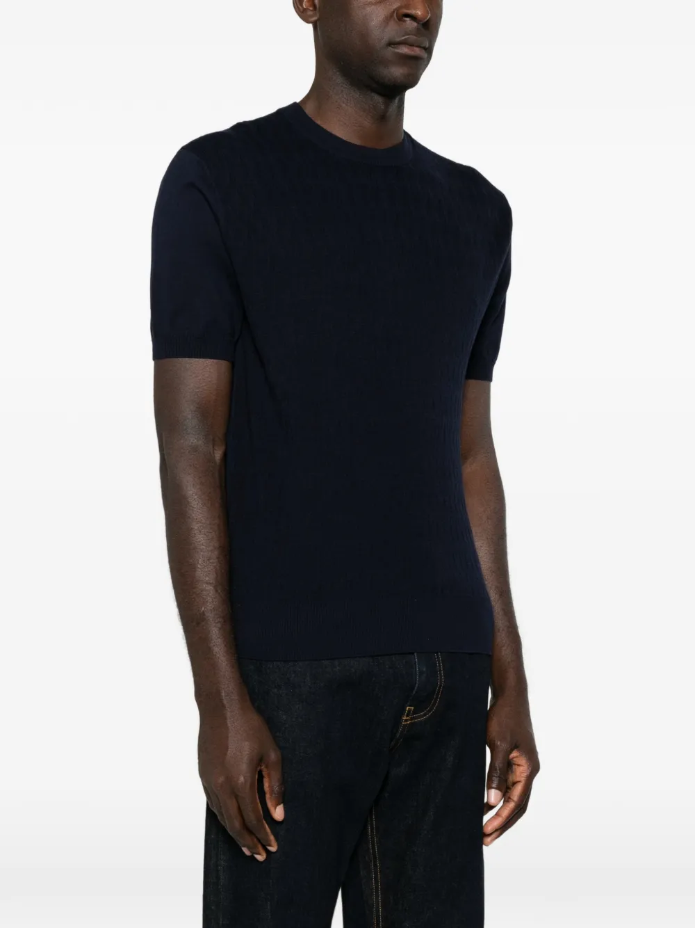 Canali T-shirt met korte mouwen Blauw