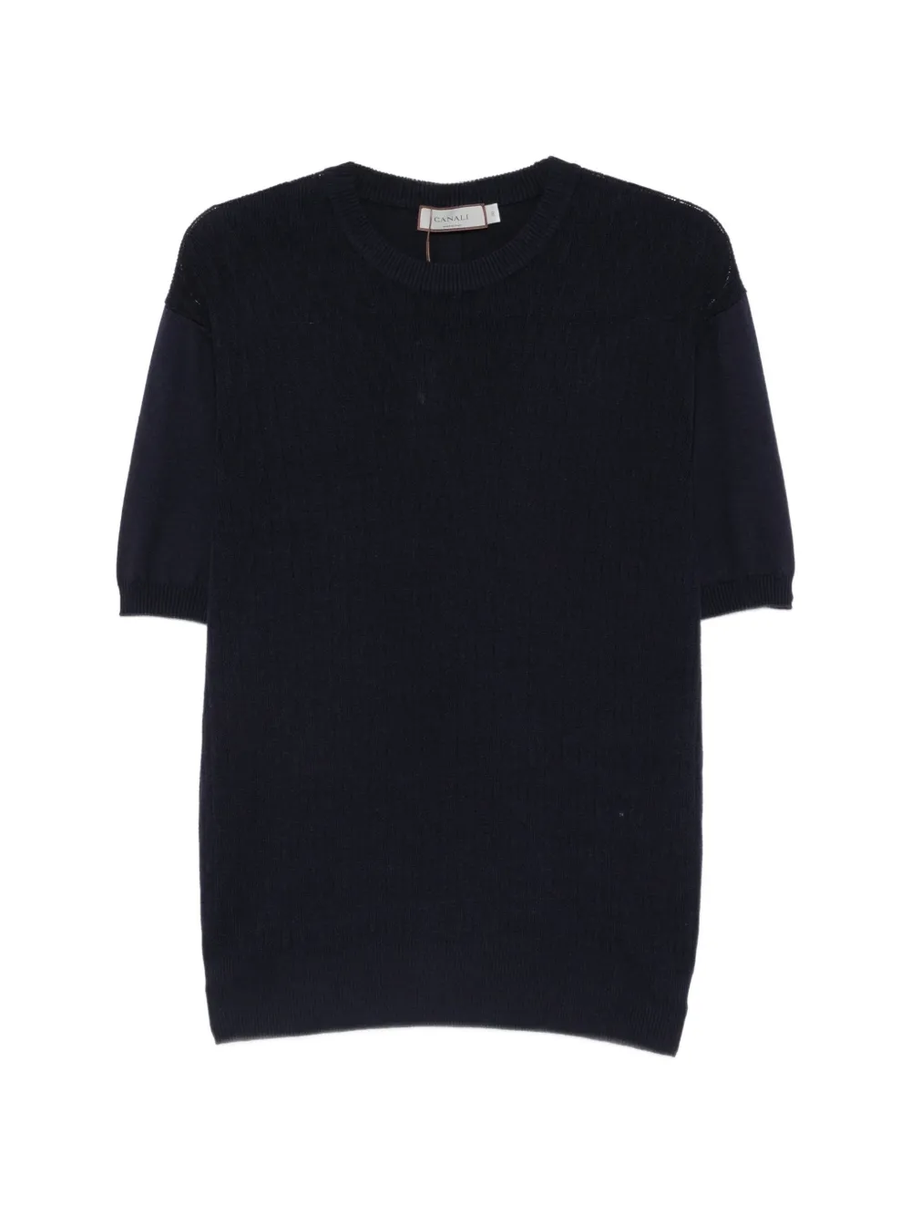 Canali chevron-knit short-sleeve T-shirt