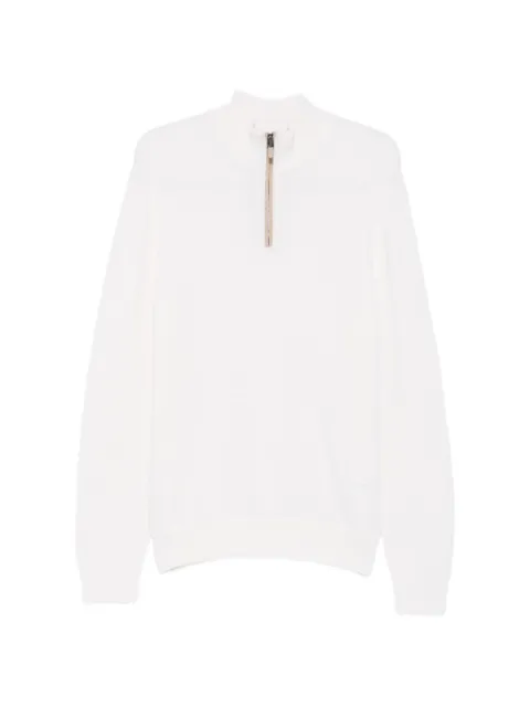 Canali half-zip waffle-knit sweater