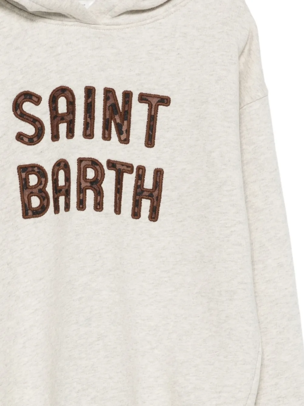 MC2 Saint Barth Kids Hoodie met luipaardpatch Grijs