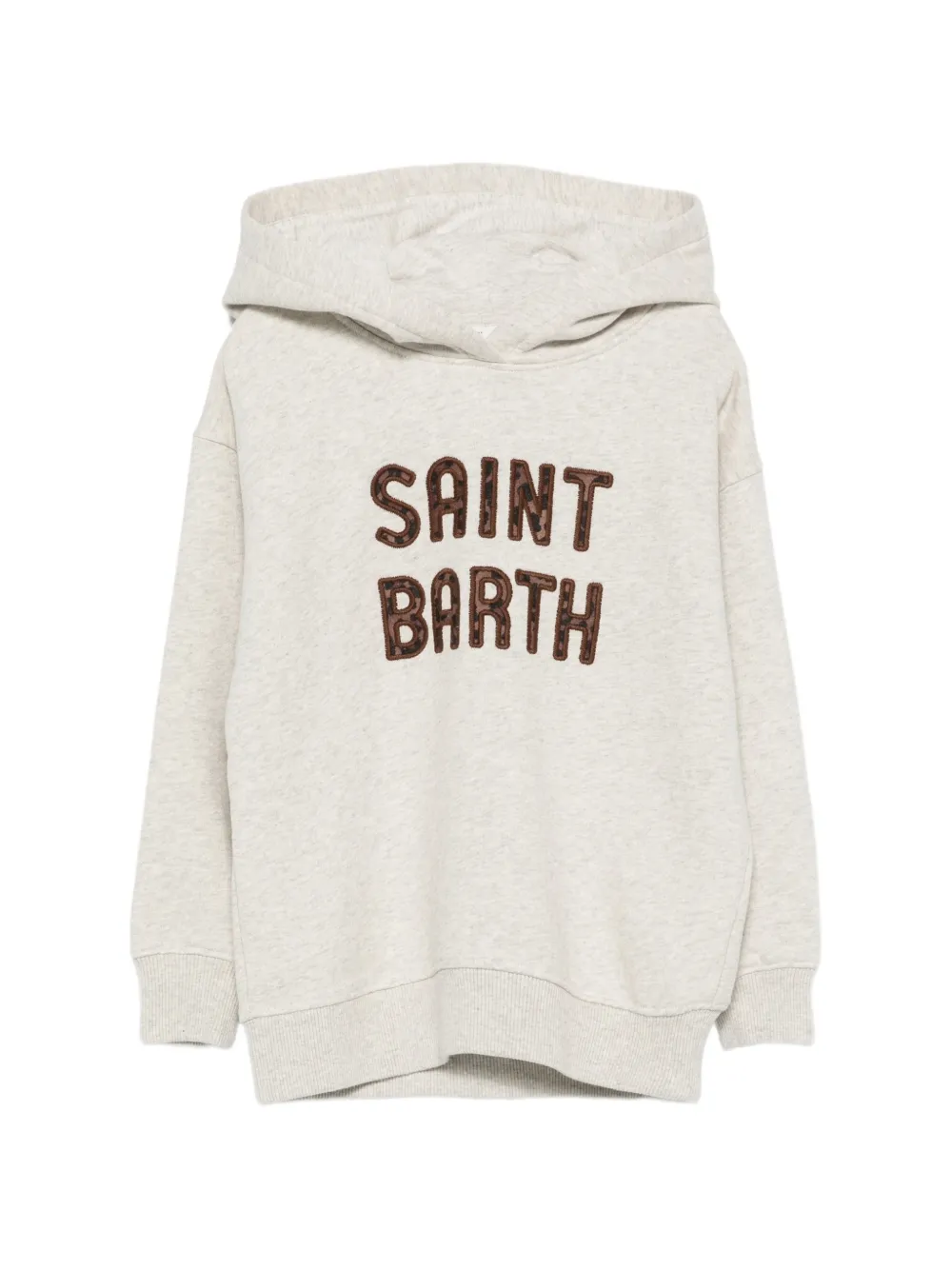 MC2 Saint Barth Kids hoodie à patch léopard - Gris