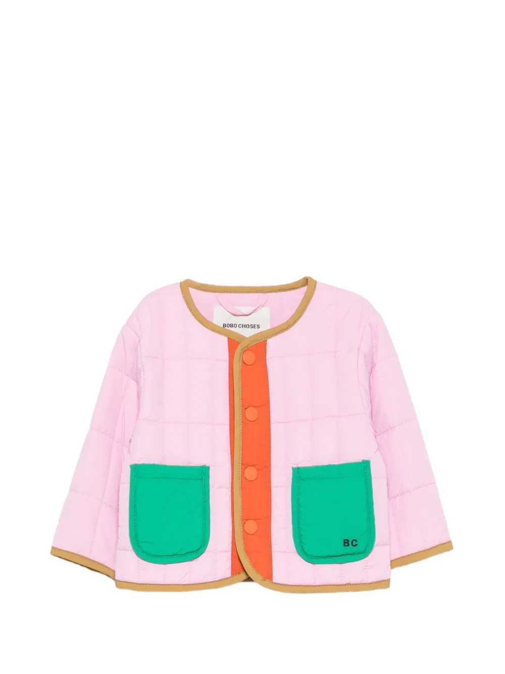 Bobo Choses quilted colour-block jacket - Rosa
