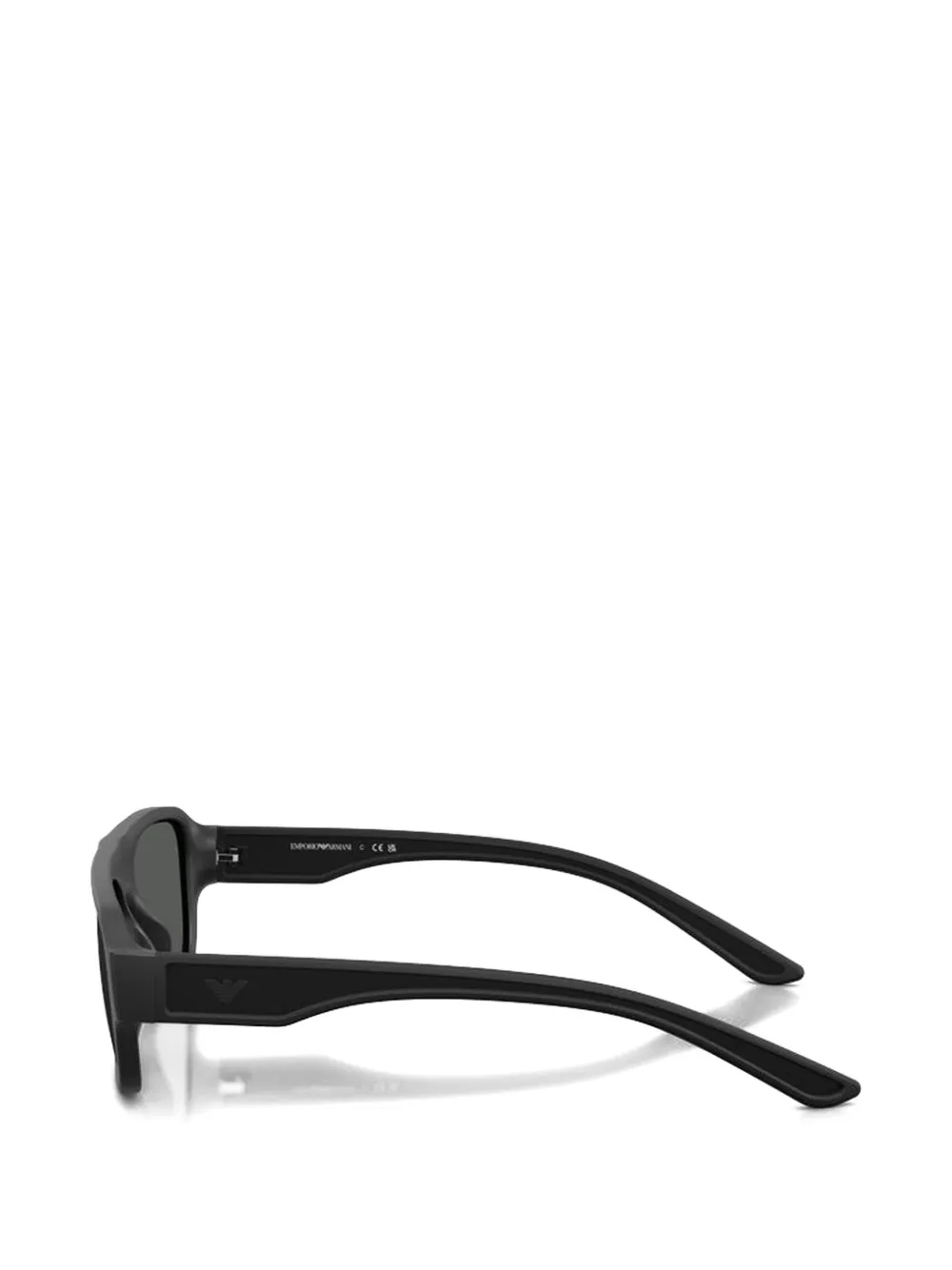 Emporio Armani Zonnebril met rechthoekig montuur Zwart
