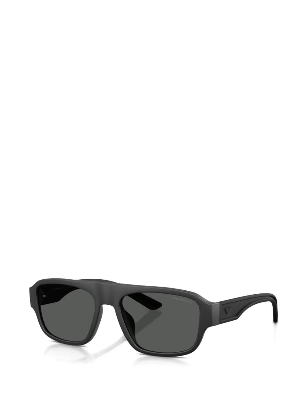 Emporio Armani Zonnebril met rechthoekig montuur Zwart