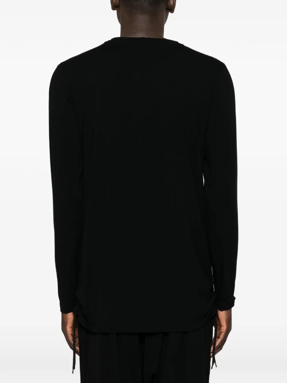 Nomen Nescio T-shirt met trekkoord en lange mouwen Zwart