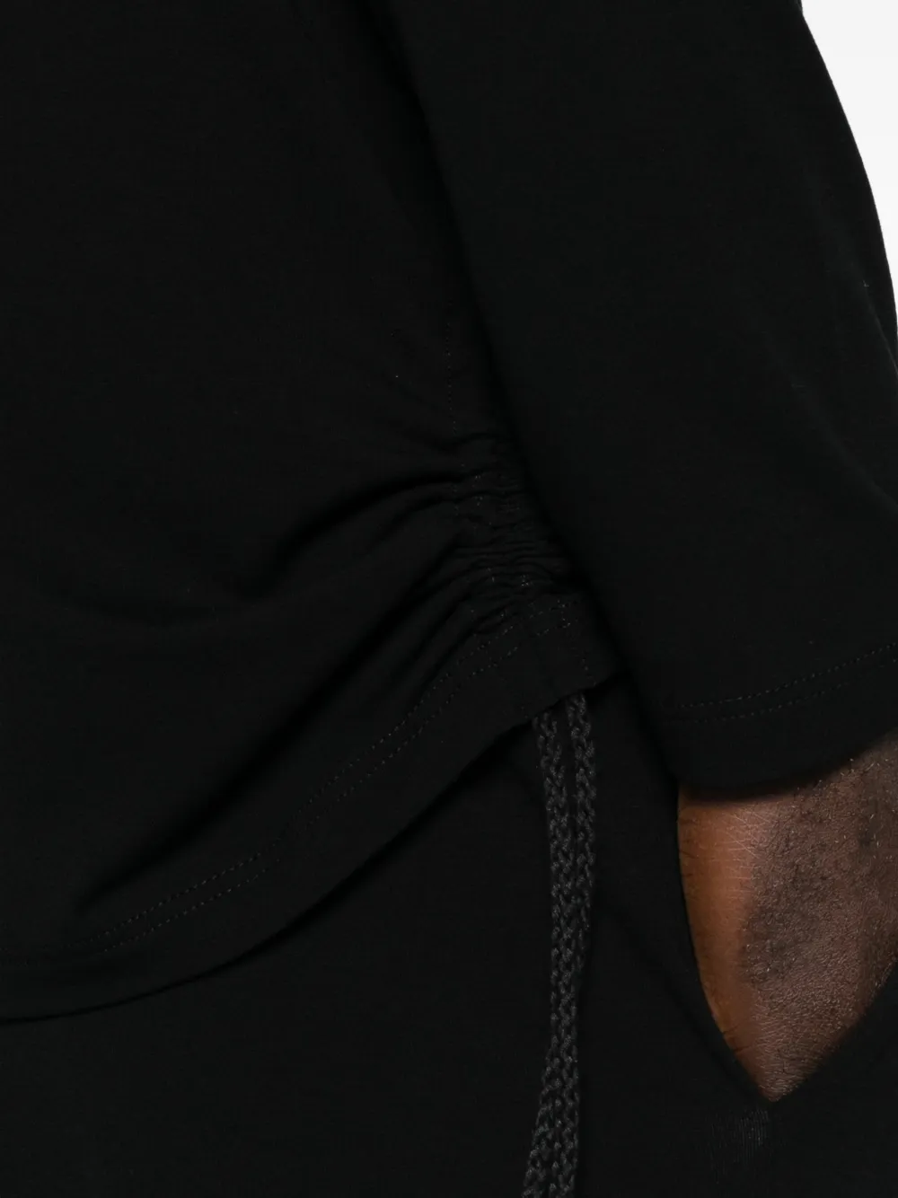 Nomen Nescio T-shirt met trekkoord en lange mouwen Zwart